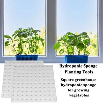 Eshylala 400 PCS Hydroponic Sponge Planting Tool - Square Seedling Sponges for Greenhouse and Vegetable Planting, Small Bud Growth