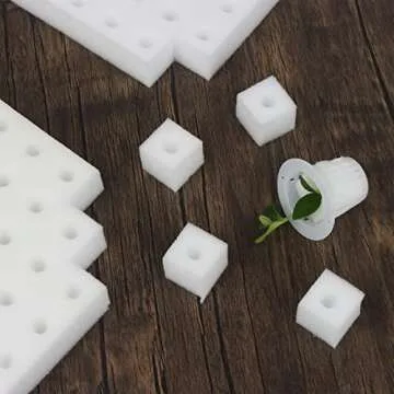 Eshylala 400 PCS Hydroponic Sponge Planting Tool - Square Seedling Sponges for Greenhouse and Vegetable Planting, Small Bud Growth