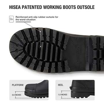 HISEA Waterproof Neoprene Rain Boots for Men