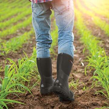 HISEA Waterproof Neoprene Rain Boots for Men