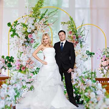 Wokceer Wedding Arch Backdrop Stand 7.2FT, 6.6FT, 6FT Set of 3 Gold Metal Arch Backdrop Stand for Wedding Ceremony Baby Shower Birthday Party Decor