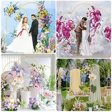 Wokceer Gold Wedding Arch Backdrop Stand Set of 3