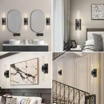 YUYI Black Wall Sconces Set of Two for Modern Home Lighting