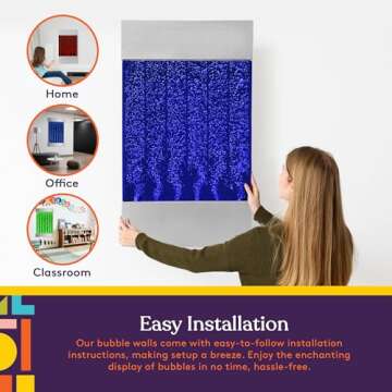 Special Supplies LED Bubble Wall with Colorful Fountain Tubes for Sensory Relief, and Calming Lighti...