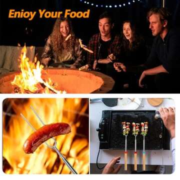 4Pcs Smores Sticks for Safe Campfire Cooking