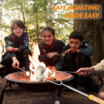 4Pcs Smores Sticks for Safe Campfire Cooking