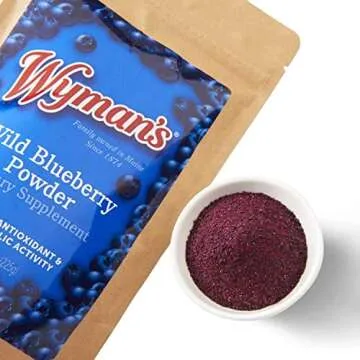 Wyman's Wild Blueberry Powder & Dried Wild Blueberries Bundle | 100% Wild Blueberries | Antioxidant Activity | Great for Smoothies, Baking, Snacking | Resealable Bag (8oz & 4.5oz, Pack of 2)