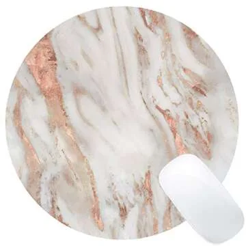 Wknoon Rose Gold and Eggshell Marble Mouse Pad Stylish Mat