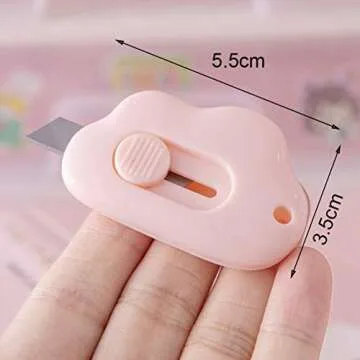 6 Pcs Mini Utility Knives, Retractable Letter Opener Envelope Slitters Portable Paper Cutter (Pink/Blue/White)