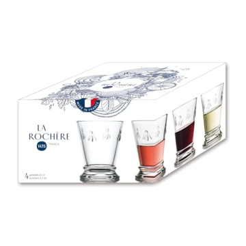 La Rochere Napoleon Bee Tumbler Set of 6 – La Rochere Bee Glassware Sets – Fancy Glassware Drinking Glasses (9 oz)