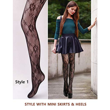 VERO MONTE Women Fishnet Tights - 4 Styles in 1 Pack