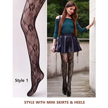 VERO MONTE Women Fishnet Tights - 4 Styles in 1 Pack