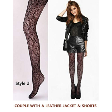 VERO MONTE Women Fishnet Tights - 4 Styles in 1 Pack