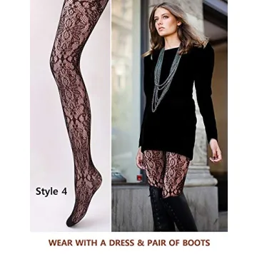 VERO MONTE Women Fishnet Tights - 4 Styles in 1 Pack