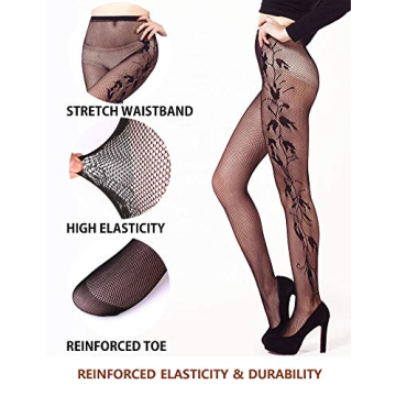VERO MONTE Women Fishnet Tights - 4 Styles in 1 Pack