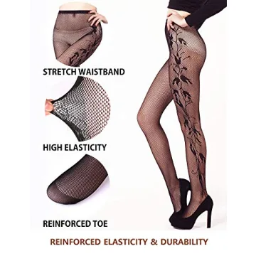 VERO MONTE Women Fishnet Tights - 4 Styles in 1 Pack