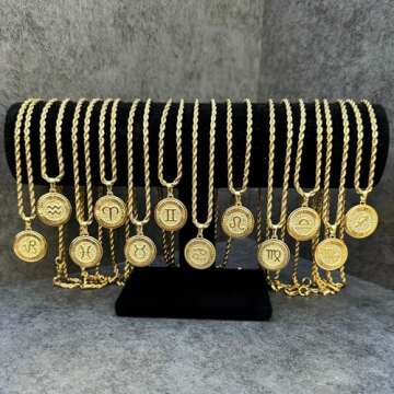 CHRISTIN MARIE STUDIO 18k Gold Plated Zodiac Necklace & Pendant - Gold Necklace for Women & Men, Tarnish & Water Resistant, Birthday Gifts for Women & Men (Sagittarius, 18" Rope)