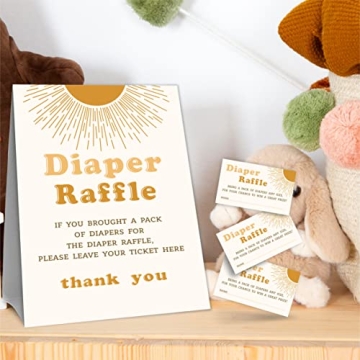 Retro Sun Diaper Raffle Game Kit for Baby Showers