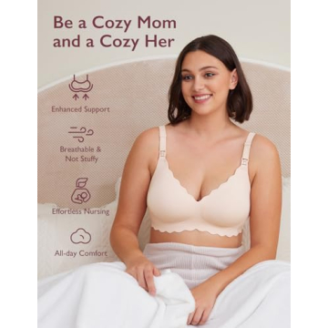 Momcozy Nursing Bra - Seamless, Wireless Comfort for Moms