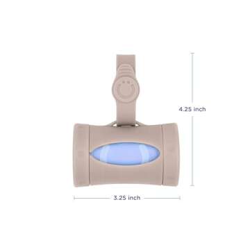 Ubbi Retractable On-the-Go Bag Dispenser for Baby Travel, Diaper Bag Accessory Must Have for Newborns, Helpful Baby Accessory, Taupe