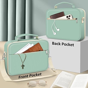 FINPAC Large Bible Cover w/Shoulder Strap - Light Green