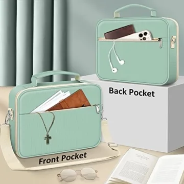 FINPAC Large Bible Cover w/Shoulder Strap - Light Green