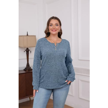 XIEERDUO Chic Women's Fall Sweater in Blue Long Sleeve