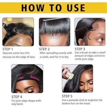 Lace Tint Hair Mousse for Women's Wigs, Toupees, and Hairpieces - 3.4 fl oz Natural Finishing Color Foam Tint With Hair Wax Stick (Medium Brown)