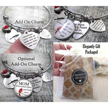 Your Choice Name, When A Cardinal Appears Your Loved One Is Near, Memorial Bangle Bracelet, Grief Re...