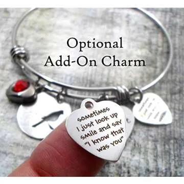Your Choice Name, When A Cardinal Appears Your Loved One Is Near, Memorial Bangle Bracelet, Grief Relief, Sympathy Bereavement Gift, A Piece of My Heart Is In Heaven, Teens, Small, Medium or Large