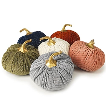 Adorable Ogrmar Velvet Pumpkins Set Perfect for Autumn