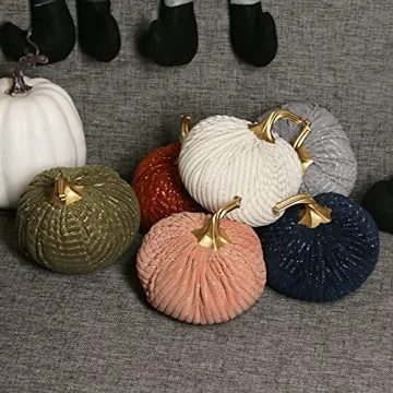 Adorable Ogrmar Velvet Pumpkins Set Perfect for Autumn