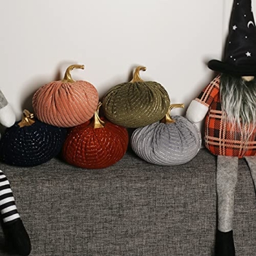 Adorable Ogrmar Velvet Pumpkins Set Perfect for Autumn