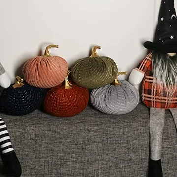 Adorable Ogrmar Velvet Pumpkins Set Perfect for Autumn
