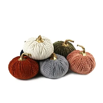 Adorable Ogrmar Velvet Pumpkins Set Perfect for Autumn
