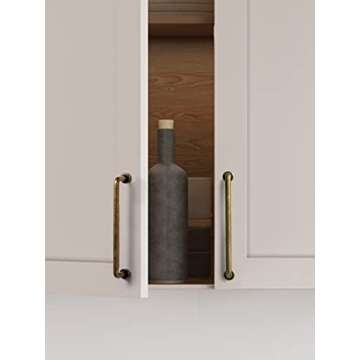 JIASENBAO 10 Pack Antique Brass Cabinet Bar Pulls 5" Hole Center Classic Vintage Retro Drawer Handle...