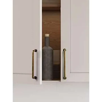 JIASENBAO 10 Pack Antique Brass Cabinet Bar Pulls 5" Hole Center Classic Vintage Retro Drawer Handle...
