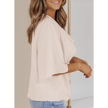 Stylish Beige Pink Cowl Neck Blouse for Women