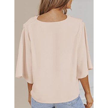 Stylish Beige Pink Cowl Neck Blouse for Women