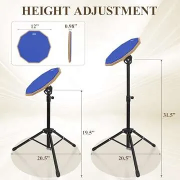 GrowDaily Drum Practice Pad Set with Stand and Sticks