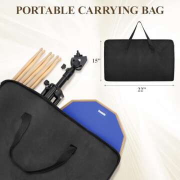 GrowDaily Drum Practice Pad Set with Stand and Sticks