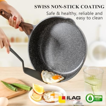 SENSARTE Nonstick Deep Frying Pan - Induction Compatible