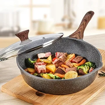 SENSARTE Nonstick Deep Frying Pan - Induction Compatible