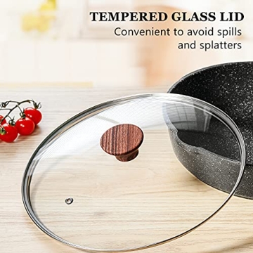 SENSARTE Nonstick Deep Frying Pan - Induction Compatible