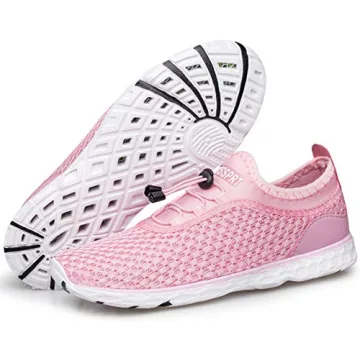 DOUSSPRT Women's Quick Drying Aqua Shoes – Pink Size 8