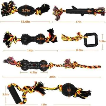 Yipetor Durable Dog Chew Toys 6 Pack, Cotton Rope Rubber Dog Toys,Convex Design for Puppy Small Medium Dogs Chew, Tug of War, Fetching, Puppy Teething Toy for Boredom, Gift