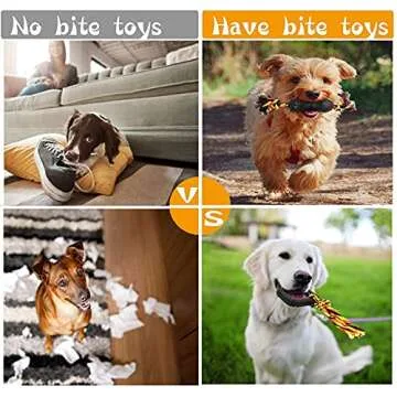 Yipetor Durable Dog Chew Toys 6 Pack, Cotton Rope Rubber Dog Toys,Convex Design for Puppy Small Medium Dogs Chew, Tug of War, Fetching, Puppy Teething Toy for Boredom, Gift