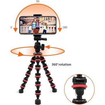 Phone Tripod, Linkcool Octopus Tripod with Wireless Remote Phone Holder Mount Use as iPhone Tripod, ...
