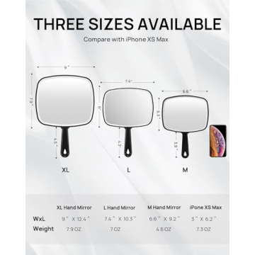 OMIRO Hand Mirror - Portable and Stylish 6.3" x 9.6"