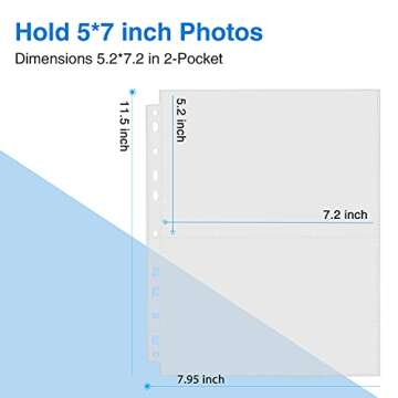 Sooez 30 Pack Heavy Duty Photos or Postcards Page Protectors, Plastic Clear Photo Holder Sleeves for...